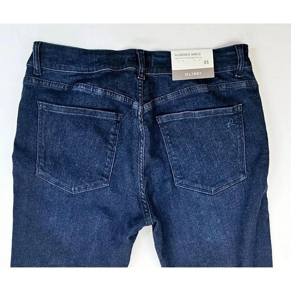 DL1961 Size 33X28 Women's Florence Ankle Mid Rise Instasculpt Skinny Blue Jeans - Picture 9 of 13